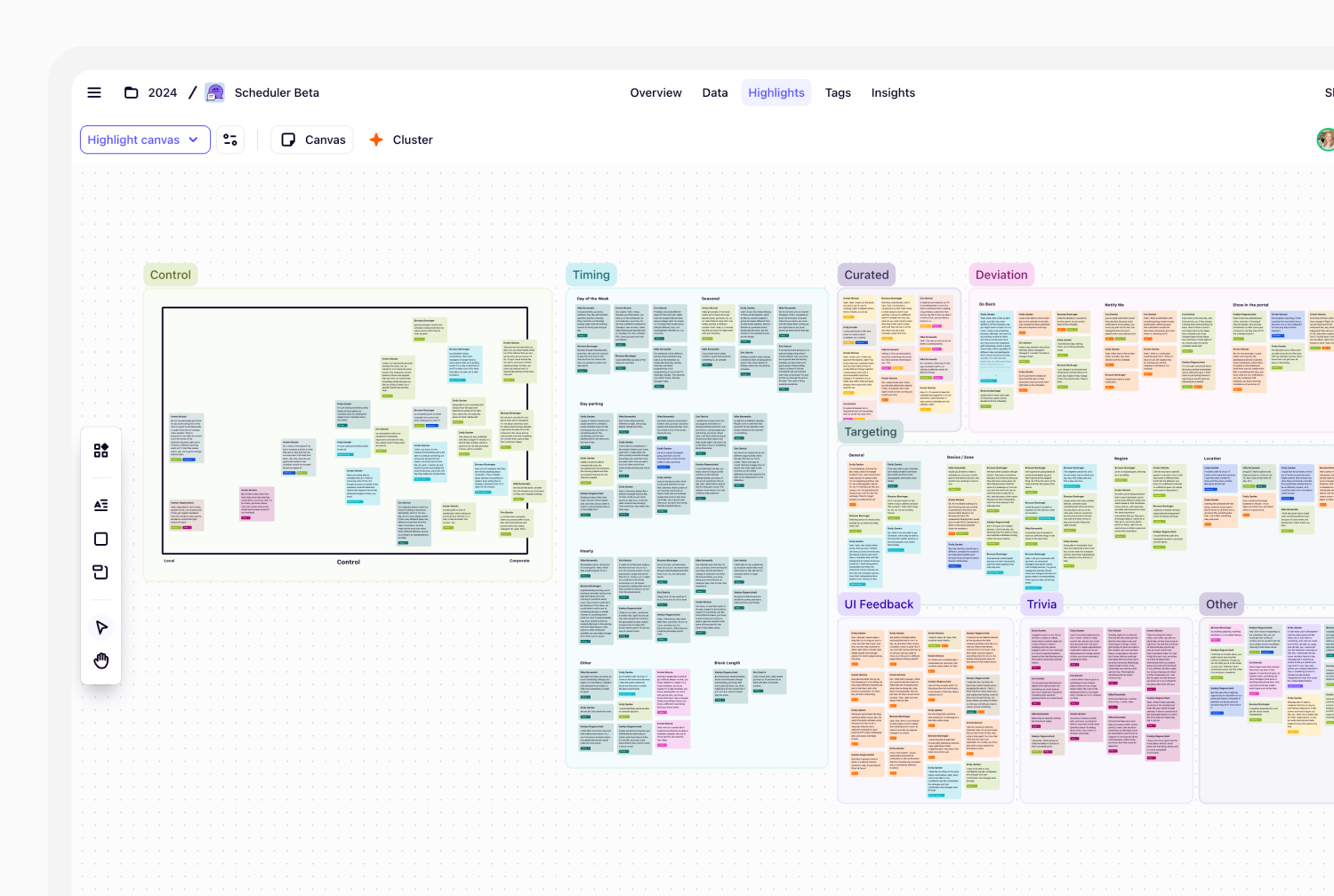 Affinity diagram of quotes from interviews