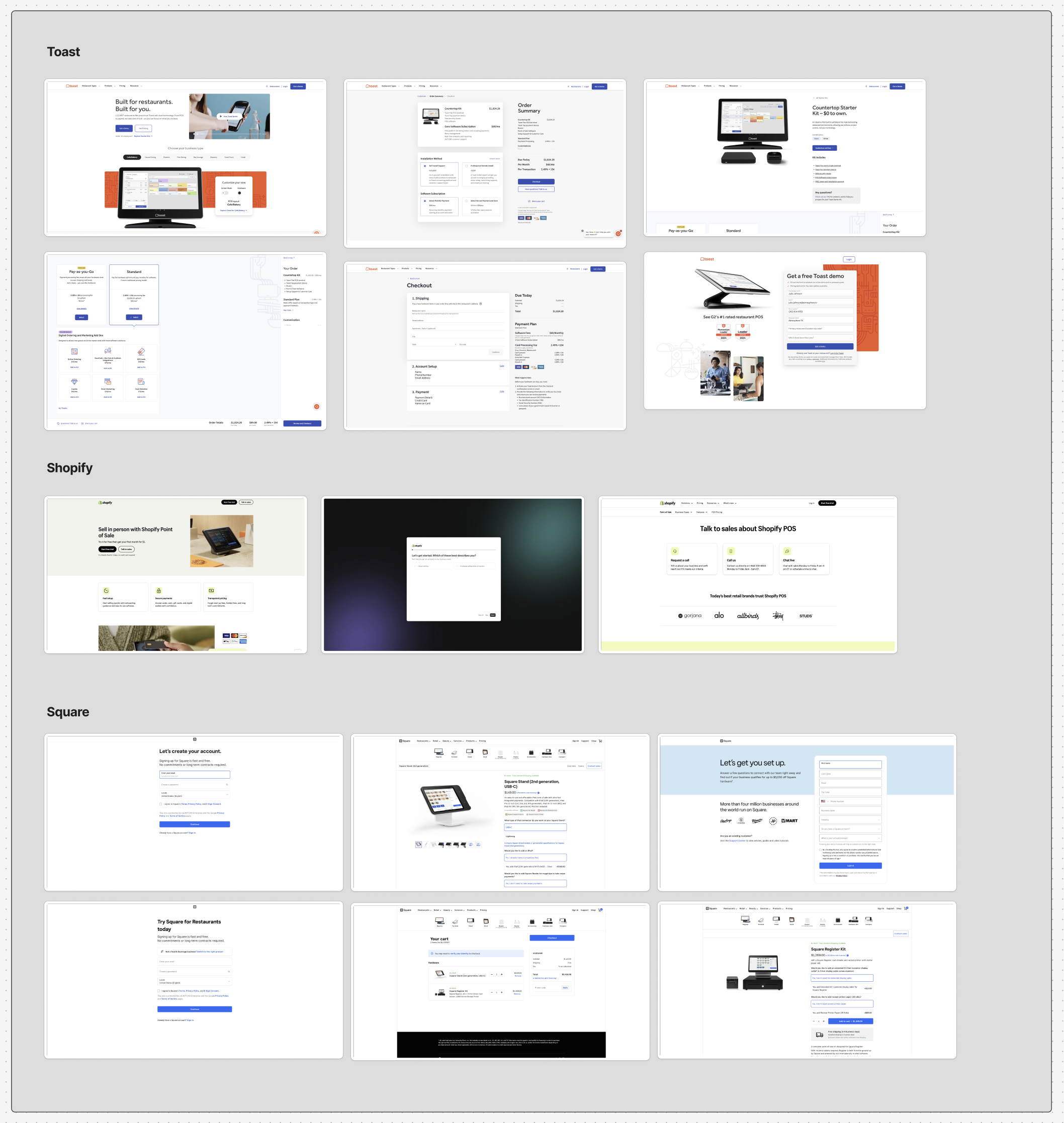 competitor product pages